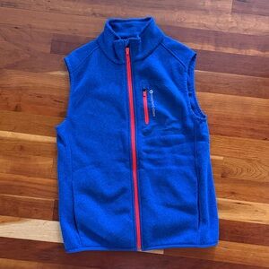 Vineyard Vines Royal Blue Fleece Vest with Red Trim